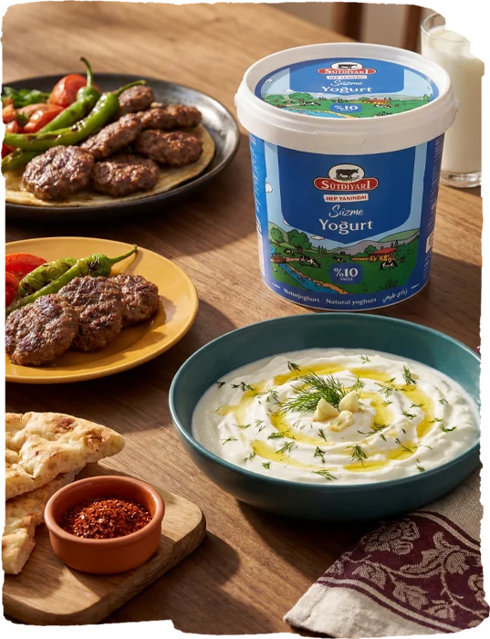 Salatalık, Limon ve Antep Fıstıklı Yoğurt
